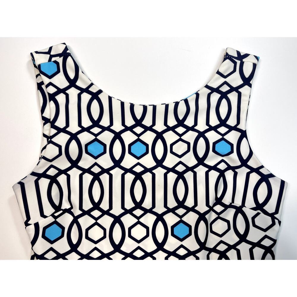 Jude Connally Sz S Graphic Print Peplum Top Stretch Career Casual Preppy Classic - Picture 7 of 9